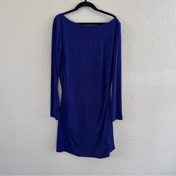 Diane von Furstenberg Joy Dress Size 14 Purple Sheath Long Sleeve - Picture 2 of 16